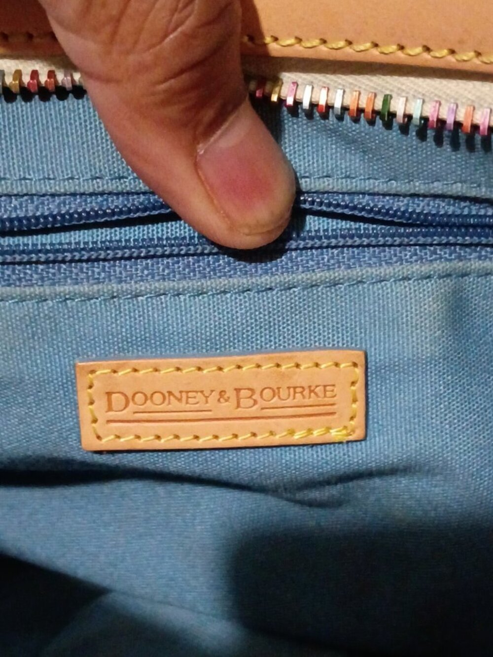 DOONEY & BOURKE Buckle Satchel IT BAG Handbag SIGNATURE RAINBOW MONOGRAM Purse - Picture 6 of 13